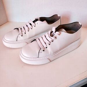 Prada Women's White Leather Sneakers size 8.5